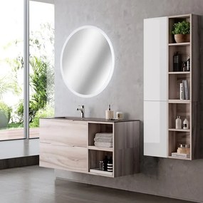 Base per mobile bagno Bali 2 cassetti P 45.5 x L 59.5 x H 60 cm laccato lucido bianco