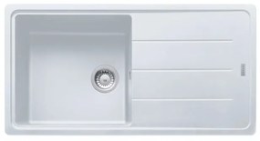Lavello integrato 1 vasca con gocciolatoio laterale destro o sinistro FRANKE Boston fragranite L 50 x L 97 cm bianco