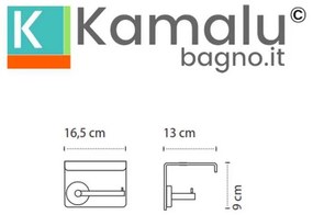 Kamalu - portarotolo a muro design coperto in acciaio inox bianco opaco | mira-b