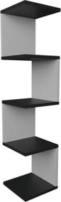 Mensola Ad Angolo Zig-Zag 5 Ripiani 25x25x109 Musa Bianco E Antracite
