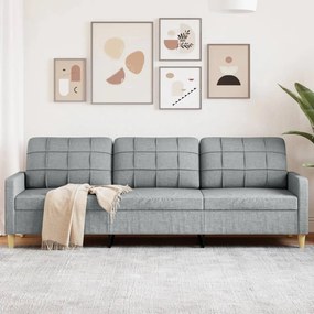 Divano A 3 Posti Grigio Chiaro 210 Cm İn Tessuto /