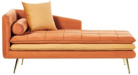 Chaise longue sinistra velluto arancione GONESSE Beliani