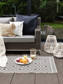 benuta Nest Tappeto per interno ed esterno Metro Bianco & Nero 80x200 cm - Tappeto outdoor per balcone, terrazzo e giardino