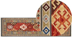 Tappeto kilim lana multicolore 80 x 300 cm URTSADZOR Beliani