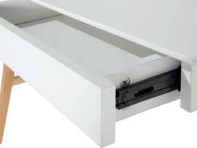 Scrivania da ufficio in legno bianco con 2 cassetti 120 x 70 cm SHESLAY Beliani