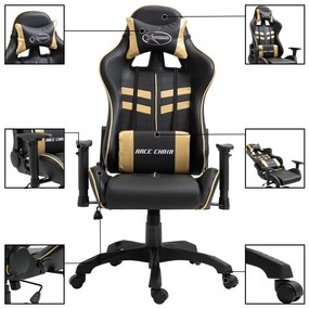 Sedia da gaming oro in similpelle