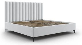 Letto matrimoniale imbottito grigio chiaro con contenitore con griglia 180x200 cm Casey - Mazzini Beds