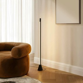 Lampada da terra a LED Linija Lucande, dimmerabile, Nero, Soggiorno / Sala da pranzo, Alluminio, Moderno, Lampada LED da terra