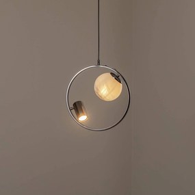 Lucea Lampada a sospensione Medo 1+1, nero-cromo. A 2 luci