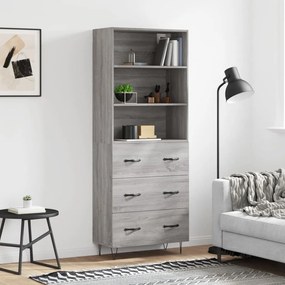 Credenza grigio sonoma 69,5x34x180 cm in legno multistrato