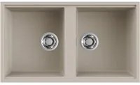 Lavello Elleci Incasso 2 vasche 83,6x48,8 Best 450 Sottotop Keratek Plus Champagne LKB45095BSO