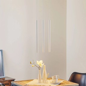 Euluna Lampada a sospensione Thin, bianca, 3 luci, lineare