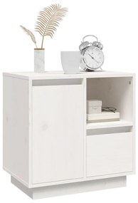 Comodini 2 pz bianco 50x34x50 cm in legno massello di pino