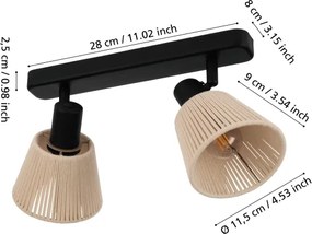 Eglo 44139 - Faretto SEAGARD 2xE14/40W/230V beige/nero