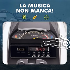 Quad Elettrico per Bambini 3-5 Anni 12V con Fari e Pedale Presa USB per Musica Bianco...