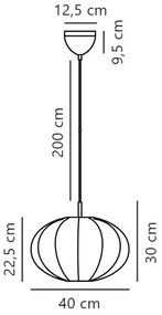 Nordlux - Lampadario a sospensione con filo AERON 1xE27/40W/230V diametro 40 cm