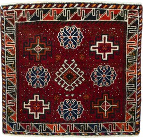Shiraz Tappeto persiano 60 x 60 Rosso (Iran) Annodato A Mano