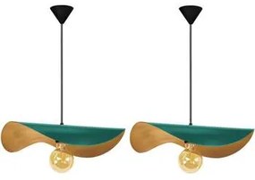 Tosel  Lampadari, sospensioni e plafoniere Lampada a sospensione tondo metallo verde e oro  Tosel