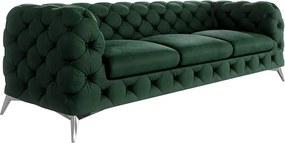 Divano verde scuro con rivestimento in velluto 243 cm Chelsea – Ropez