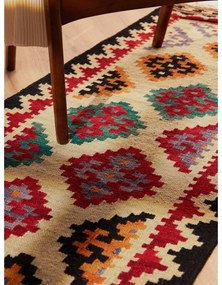 Passatoia rossa in lana reversibile/tessuta a mano 60x190 cm Kamal Kian – Nouristan