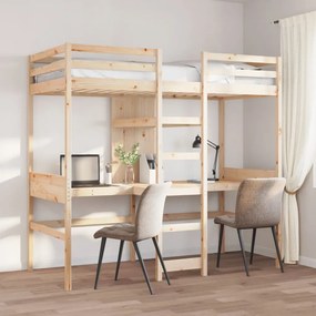 Giroletto Soppalco Senza Materasso 80x200cm Legno Massello Pino /