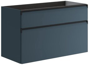 Mobile da bagno sotto lavabo Fusion blu opaco L 99.5 x H 60 x P 45.5 cm 2 cassetti, lavabo non incluso
