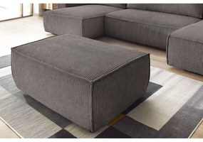 Poggiapiedi grigio tortora con rivestimento in velluto a coste Nihad – Bobochic Paris