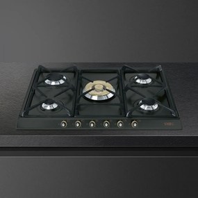 Piano Cottura 70 cm 5 Fuochi Gas Smeg SR775AO - Griglie in Ghisa, Antracite