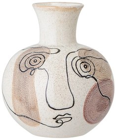 Vaso in gres bianco dipinto a mano Irini - Bloomingville