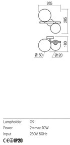 Redo 01-2778 - Applique ROY 2xG9/10W/230V
