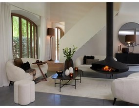 Sgabello crema in tessuto bouclé Nalani - Light &amp; Living