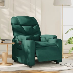 Poltrona Elettrica Reclinabile Verde Scuro İn Tessuto /