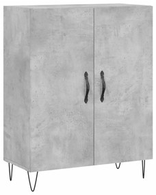 Credenza Grigio Cemento 69,5x34x180 cm in Legno Multistrato