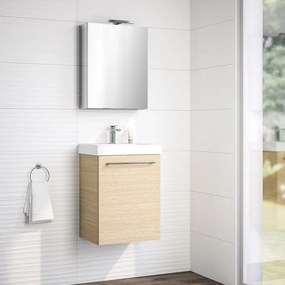 Mobile sottolavabo e lavabo Remix rovere naturale L 45 x H 57.7 x P 35 cm 1 vasca, 1 anta