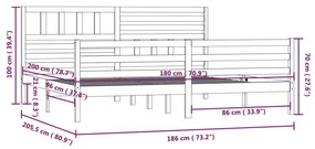 Giroletto Bianco 180x200 cm Super King in Legno Massello