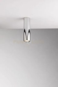 Plafoniera-faretto fluke tonda cromo 1 luce attacco gu10 5,5x5,5x20cm