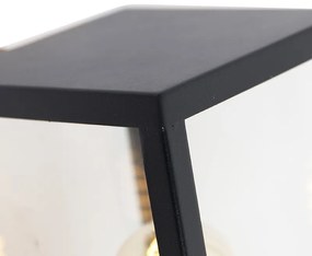 Lampada da parete per esterni moderna nera con vetro 30 cm - Rotterdam