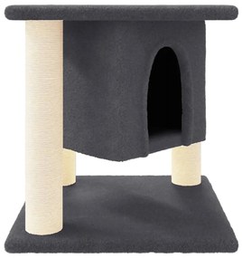 Albero per gatti con tiragraffi in sisal grigio scuro 37 cm