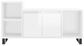 Mobile porta tv bianco lucido 100x35x55 cm in legno multistrato