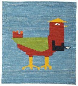 Kilim Tappeto orientale 100x90 (Tacchino) Tessuto A Mano