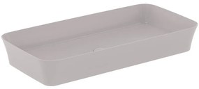 Lavabo da appoggio rettangolare in ceramica L 80 x H 12 x P 40 cm cemento grigio