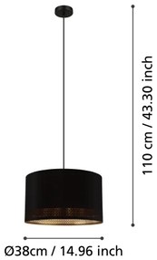 Eglo 99273 - Lampadario a sospensione con filo ESTEPERRA 1xE27/40W/230V