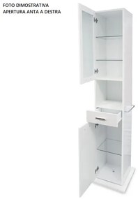 Colonna bagno multiuso girevole 186 cm a due ante e specchio