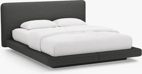 Letto imbottito Linea in tessuto strutturato Moly - 200x200 cm