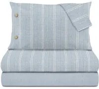 Completo letto matrimoniale blu righe Eco Dreams