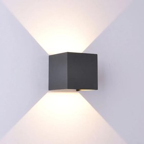 Applique LED moderno da esterno Davos doppia luce grigio IP54, luce bianco caldo dimmerabile 91.6 lumen, MANTRA