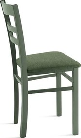 Sedia imbottita in tessuto Verde e sruttura in legno HOLLY 2 sedie