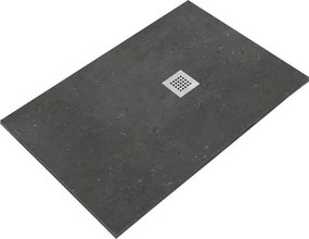 Piatto doccia SANYCCES in resina STRATO nero L 70 x L 90 cm