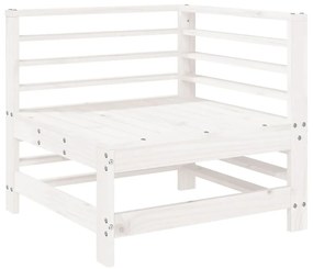 Set Salotto da Giardino 9 pz Bianco in Legno Massello di Pino