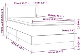 Giroletto a Molle con Materasso Crema 90x200 cm inTessuto